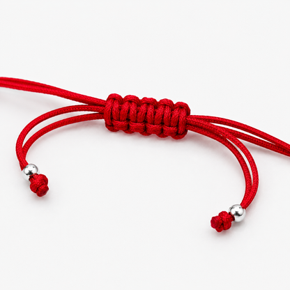 Pulsera Cruz de Plata 925 con Hilo Rojo Regulable