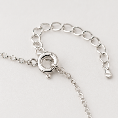 Pulsera de Plata 925 Corazón Rosa – Regulable 16 a 19 cm