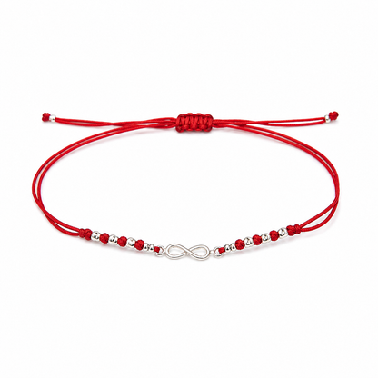 Pulsera de Plata 925 con Infinito + Hilo Rojo Regulable